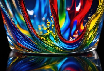 Wall Mural - vibrant chemical reactions captured lab glassware showcasing colorful transformations dynamic intera