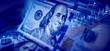 © Miha Creative - Dollars banknotes with stock market chart graph for currency exchange and global trade.