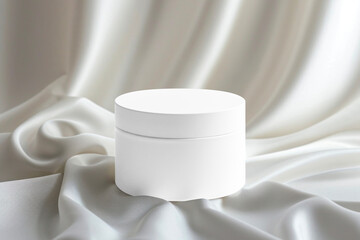 Canvas Print - PNG skincare cream jar mockup, transparent design