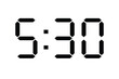 © Virdauso - clock 5 30 illustration. Five thirty digital clock black color