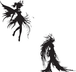 Wall Mural - fairy beauty black silhouette