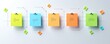 © Georgii - Colorful sticky notes arranged in workflow concept with numbers and arrows