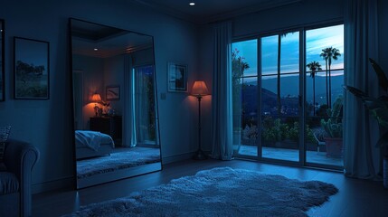 Canvas Print - Night View Through the Window