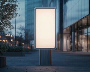 a blank trapezoid store signage design mockup isolated, with a bronze badge on the garden fence, per