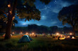 © Tyler - Magical Twilight at the Annual Girl Scout's Camping Trip: A Blend of Communal Bonding and Nature's Tranquility