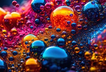 Wall Mural - stunning colorful close images capturing dynamic chemical reactions detailed visual elements, vibran