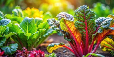 Close-up of a vibrant vegetable plant growing in a garden, vegetable, plant, garden, green, growth, organic, fresh, healthy