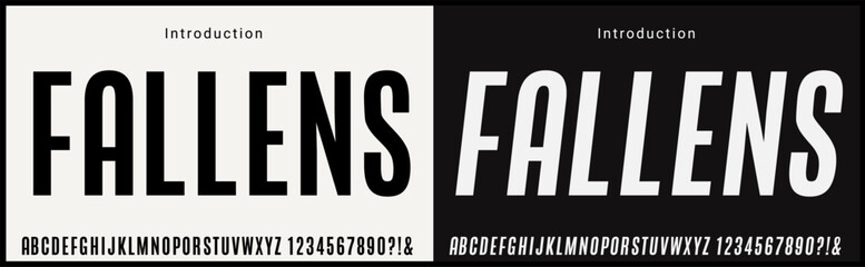Wall Mural - condensed vector fonts. alphabet of sans serif font with modern typography. bold and tall vector fon
