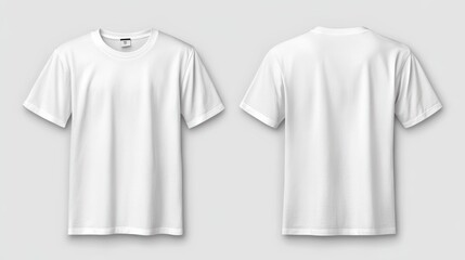 White Blank T-Shirt Mockup Front and Back View