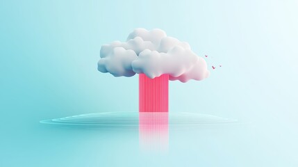 a stylized illustration of a cloud with data flowing in and out, showcasing the concept of data stor