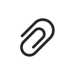 Wall Mural - paper clip outlined illustration isolated. attachment symbol for user interface. vector icons in fla