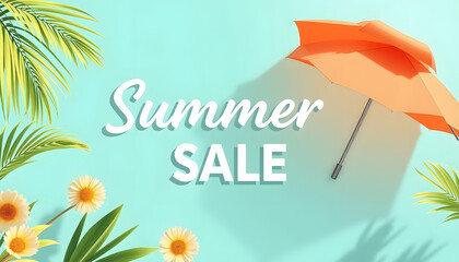 Wall Mural - summer sale template banner isolated with white highlights, png