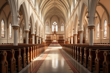 generated illustration of interior of church