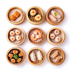 Wall Mural - Dim Sum Isolated White Background