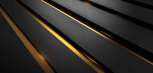 Abstract diagonal black and gold lines.