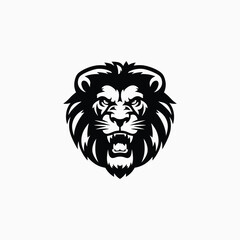 Lion face logo animal vector template illustration