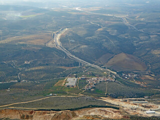 Poster - Aerial view of the Mountains above Loja in Spain	