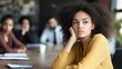 © Olena - Distracted Employee in Boring Meeting. Businesswoman Looking Sleepy in Conference Room