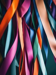 Wall Mural - Close-up of colorful ribbons