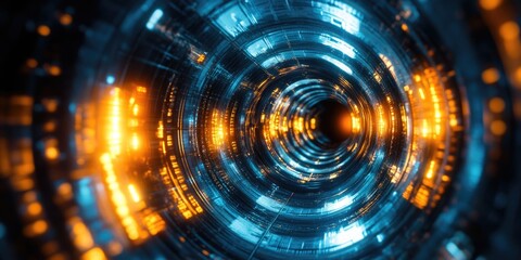 Blue and yellow circular object