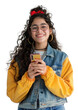 © Rawpixel.com - PNG  Smiling girl using smartphone