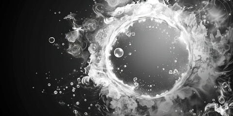 Canvas Print - Circle of smoke on a black background