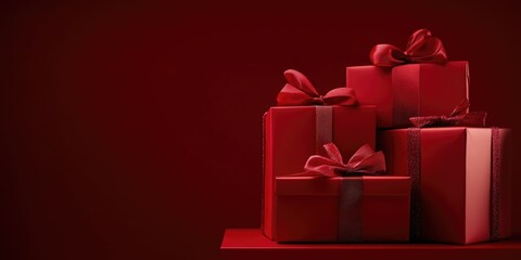 Sticker - Red Gift Boxes with Bows