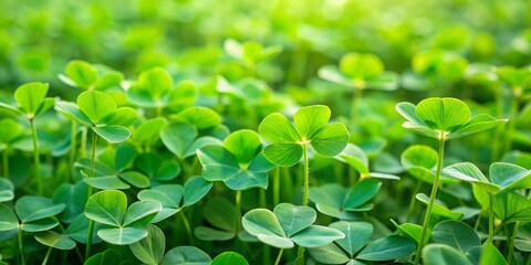 vibrant patch of clover plants, green, clover, plants, saint patrick, background, bright, field, lus