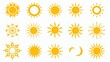 © NAK - A set of yellow vector icons representing suns
