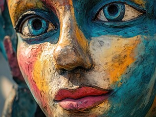 Wall Mural - Woman's Face Statue Close Up