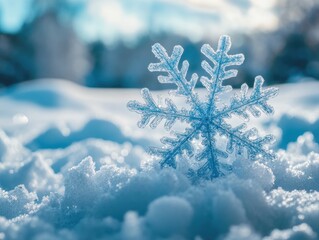 Wall Mural - Close up of snowflake