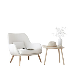 white armchair and chair, background removed image