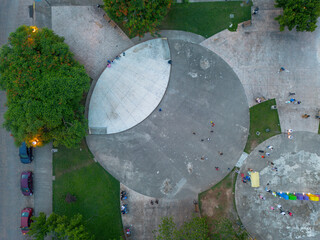 izamal's square aerial, yucatan, mexico 