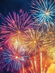 Wall Mural - Night Sky Fireworks Display