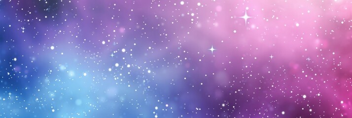 Wall Mural - A stunning cosmic nebula radiates vibrant pink and blue shades, filled with shimmering stars in vast space