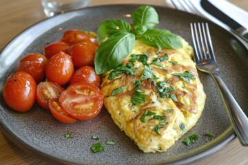 Canvas Print - Tomato Basil Omelet