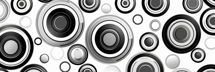 Poster - This stylish black and white circles pattern is perfect for use as backgrounds and graphics in various designs