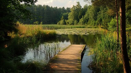 Canvas Print - An idyllic image of nature, showcasing the beauty of the Masurian landscapes