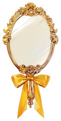 Poster - PNG Elegant vintage mirror with ribbon