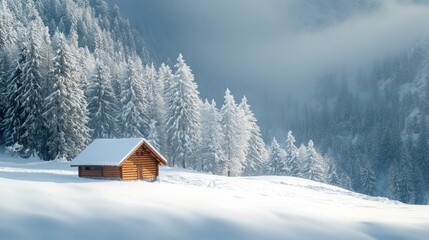 Wall Mural - Winter Wonderland Cabin