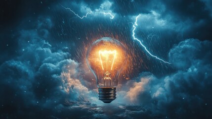 Canvas Print - Illuminating Idea in a Storm