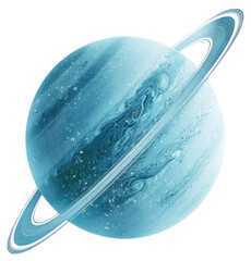 Wall Mural - PNG Blue planet with icy rings