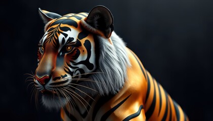 Wall Mural - Close-up of a Tiger's Face.