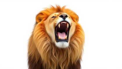 Wall Mural - Lion Roaring with Mouth Open.