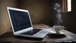 © Shawon - A cozy nighttime scene of a person immersed in coding on their laptop, a steaming cup of coffee within reach, and a dimly lit room.
