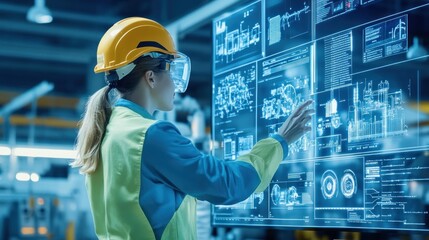Wall Mural - generate a photo realistic image of a health and safety manager implementing a management system, wi