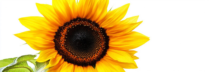 Wall Mural - Sunflower flower on a white background