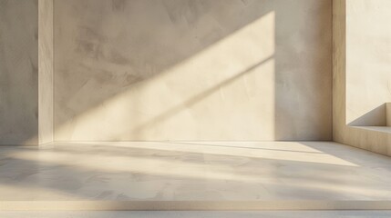 Canvas Print - Beige wall and floor with light and shadow for product display