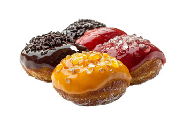 Wall Mural - with three and sprin donuts separated from white and transparent background