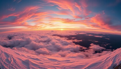 Wall Mural - Above the Clouds at Sunset.